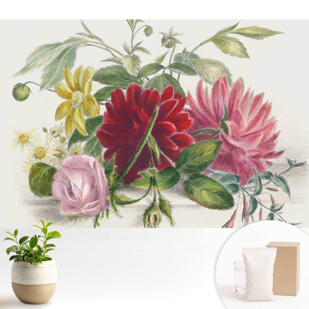 Samolepící tapeta s květinovým motivem v klasickém stylu