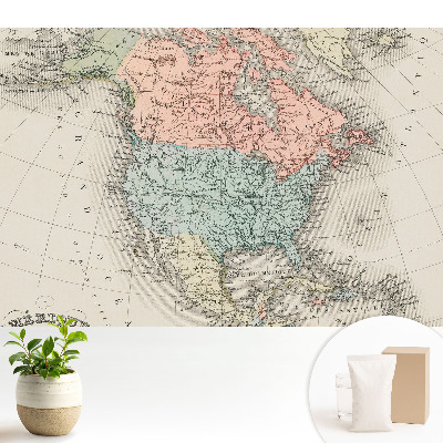Tapeta do obývacího pokoje s klasickou mapou Severní Ameriky