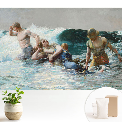 Samolepící tapeta Dramatický boj s mořskými vlnami