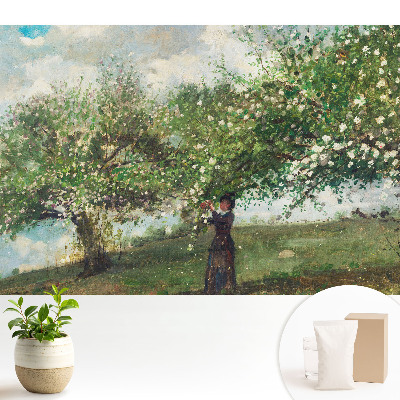 Tapeta do obyvaku Květinový strom a žena