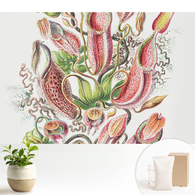 Tapeta do obývacího pokoje s motivem exotických hmyzožravých rostlin