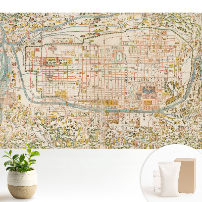 Tapeta s historickou mapou města a detaily ulic