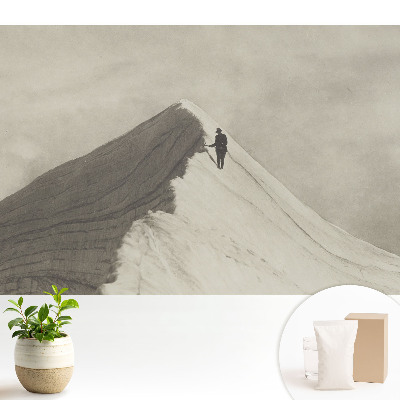 Tapeta do obyvaku Horský vrchol a osamělý horolezec