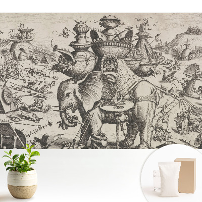 Tapeta se surrealistickou bitvou plnou detailů