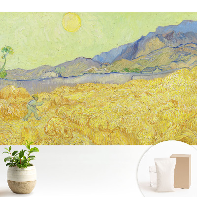 Samolepící tapeta se žlutým pšeničným polem a krajinou