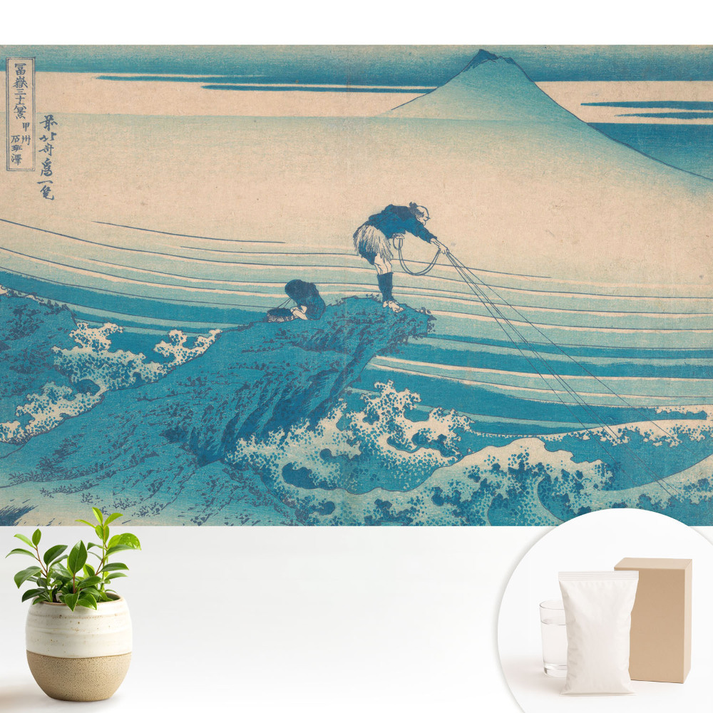 Samolepící tapeta s motivem rybářů a hor v pozadí