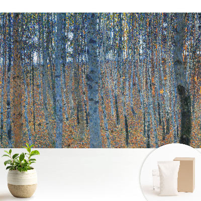 Tapeta do obývacího pokoje s motivem břízy v moderním impresionistickém stylu evokujícím harmonii