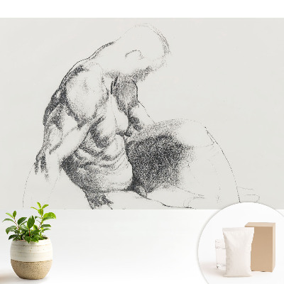 Tapeta do obyvaku Elegantní klasická skica svalnatého muže