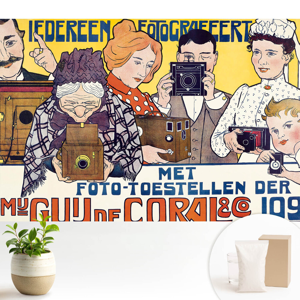 Tapeta do obývacího pokoje s motivem retro fotoaparátu