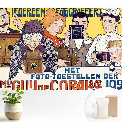 Tapeta do obývacího pokoje s motivem retro fotoaparátu