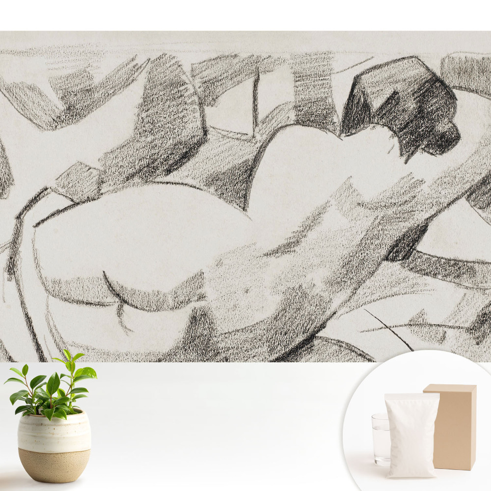 Tapeta s motivem ležící postavy v impresionistickém stylu vytvářejícím klidnou atmosféru