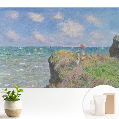 Tapeta do obývacího pokoje s impresionistickým motivem krajiny útesů a moře