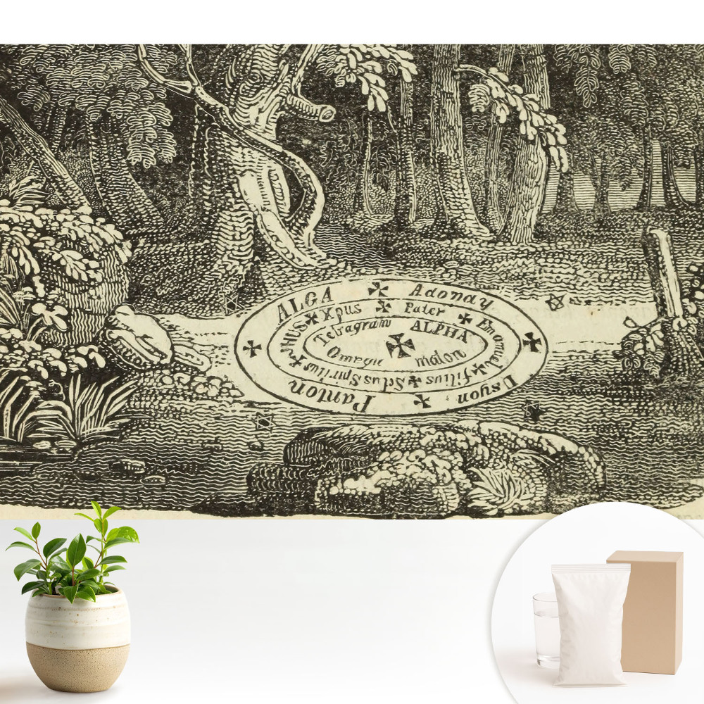 Tapeta do obývacího pokoje s klasickou ilustrací mystického lesa