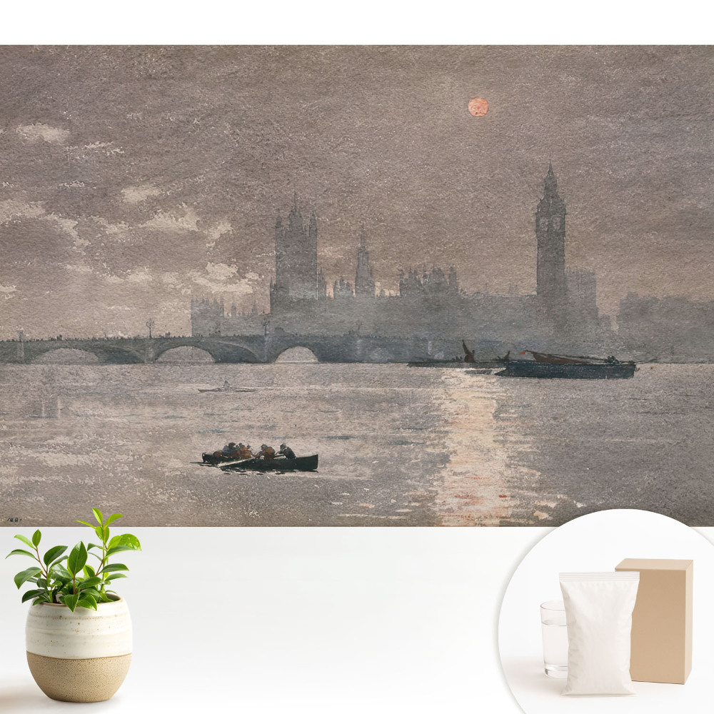 Tapeta na zeď s motivem městského soumraku a barevných odrazů řeky