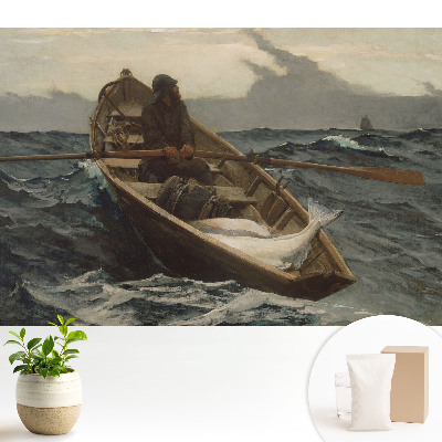 Tapeta do obyvaku Rybář loví ryby v rozbouřeném moři