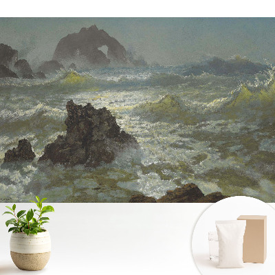 Tapeta s motivem mořských vln a skal