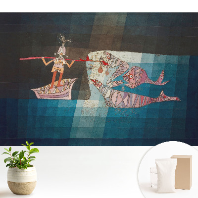 Tapeta s abstraktním motivem moře a lodí