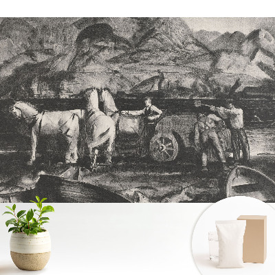 Tapeta na zeď Práce v horách s koňmi