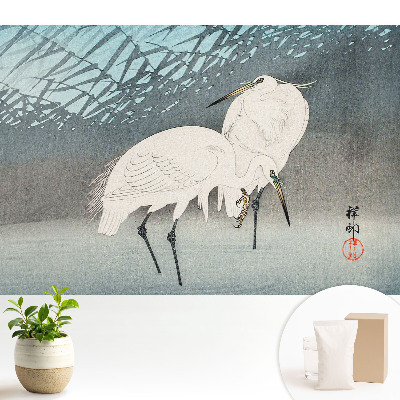 Tapeta s tradičním motivem ptáků a jemným vodním detailem evokujícím klid