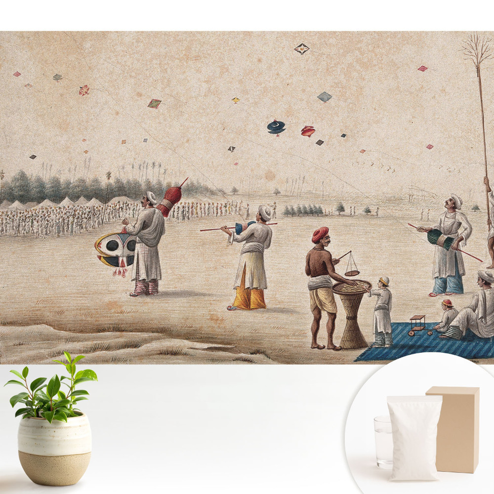 Tapeta do obývacího pokoje s motivem draka na historickém pozadí