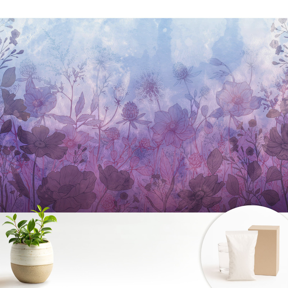 Tapeta na zeď s éterickým květinovým aranžmá