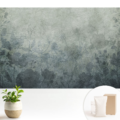 Tapeta s květinovým motivem na šedém pozadí do obývacího pokoje