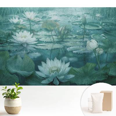 Samolepící tapeta Kouzelný liliový rybník