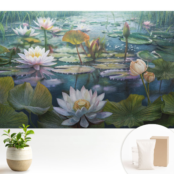 Tapeta Zrcadlové odrazy vodních květin