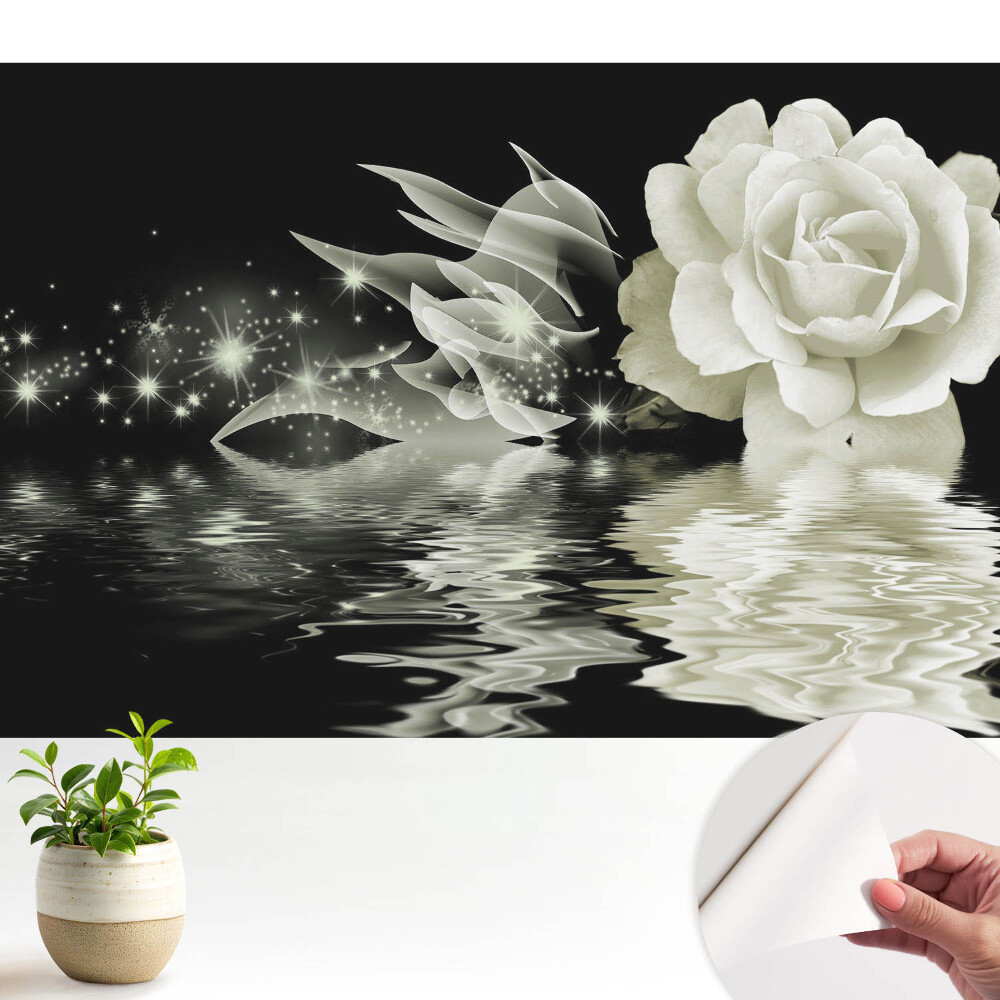 Tapeta do obyvaku Magická růže se světelným efektem