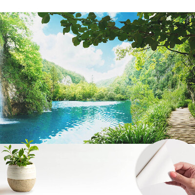 Tapeta Lesy, vodopády, jezero