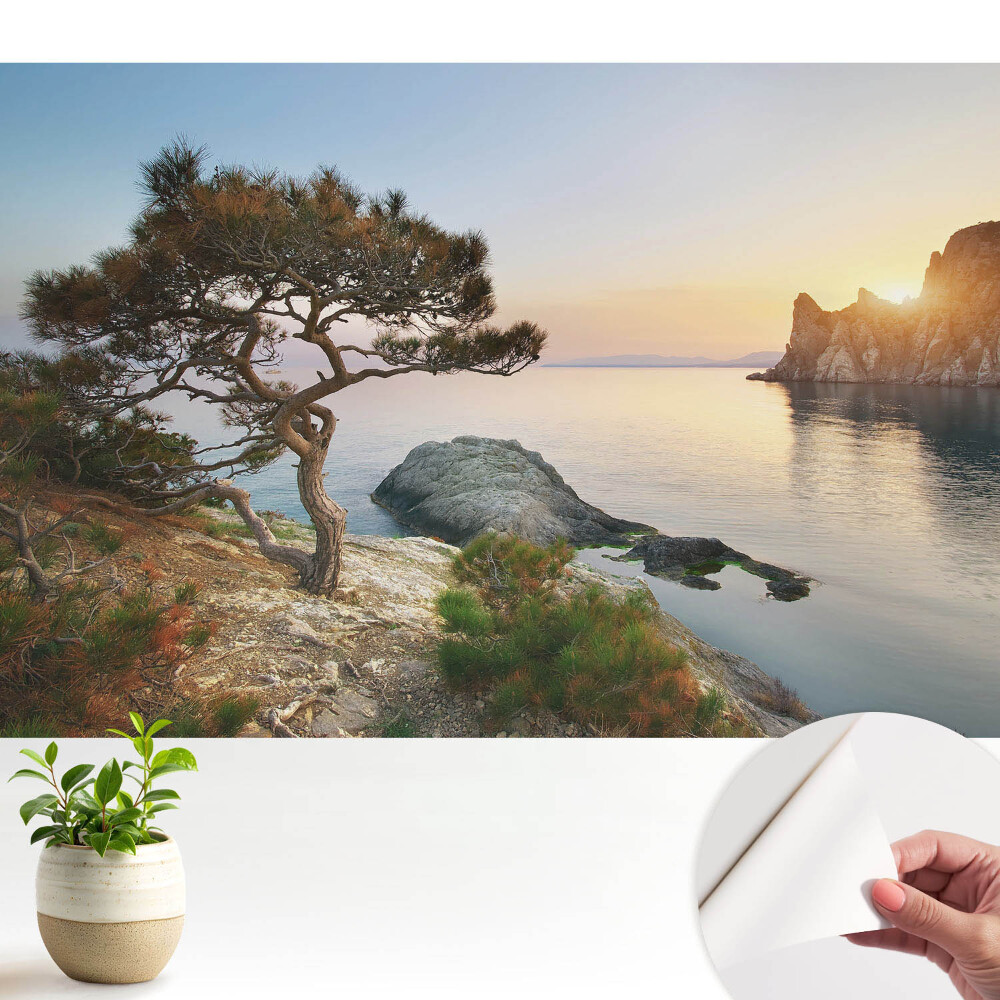 Tapeta Malebný západ slunce nad útesem