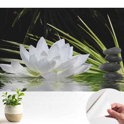 Tapeta Meditace s bílými liliovými kameny