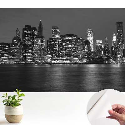 Tapeta na zeď Panorama města v noci s odrazem ve vodě