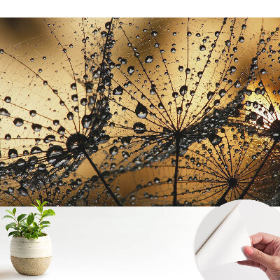 Tapeta do obyvaku Elegantní kapky na síti ve světle