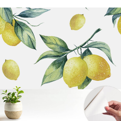 Tapeta s citronovým vzorem v šťavnaté zelené