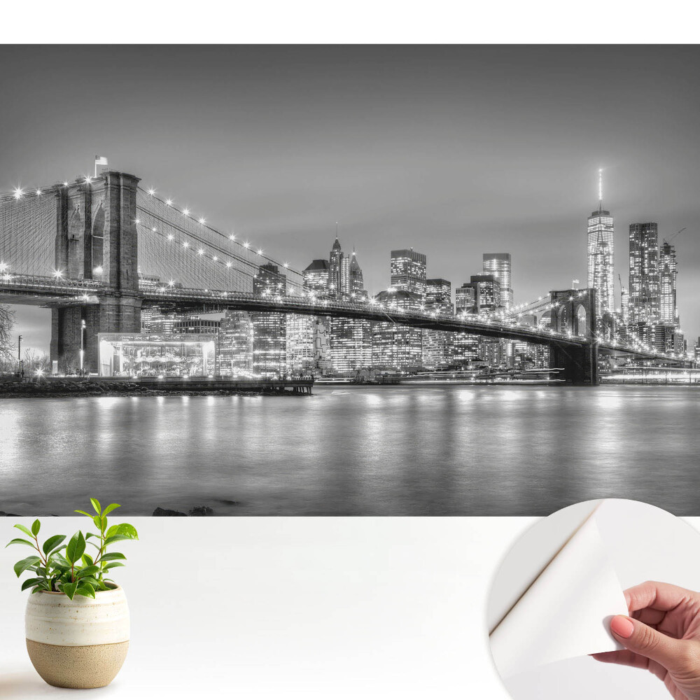 Tapeta do obyvaku Noční panorama metropole, most a mrakodrapy