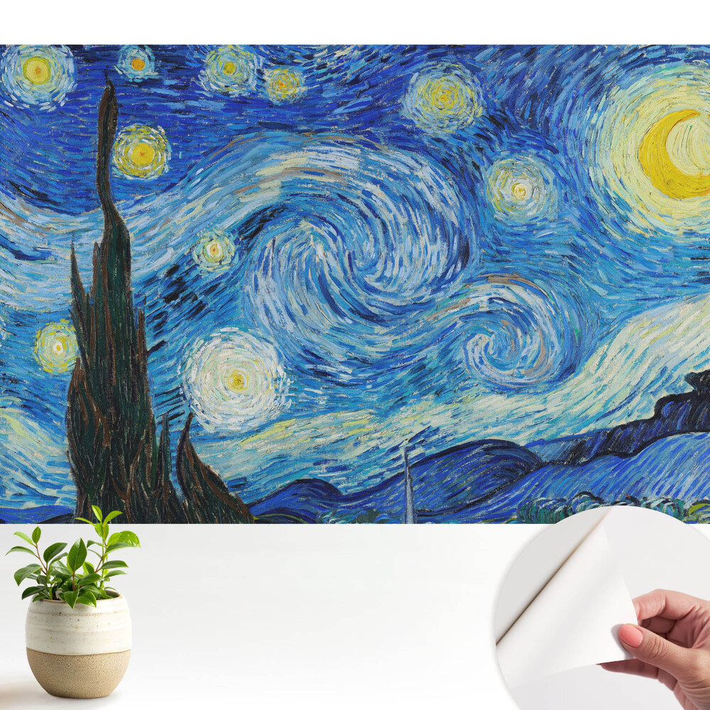 Tapeta Vířící hvězdy a cypřiš