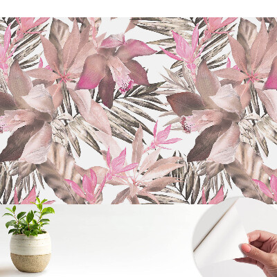 Tapeta do obyvaku Harmonický vzor s pastelovými exotickými květinami