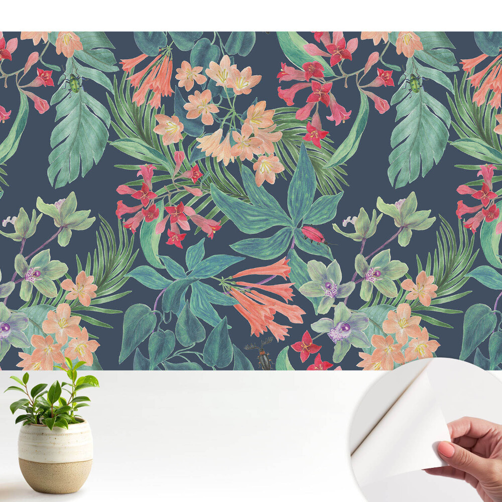 Tapeta do obyvaku Exotická flóra, elegantní barvy