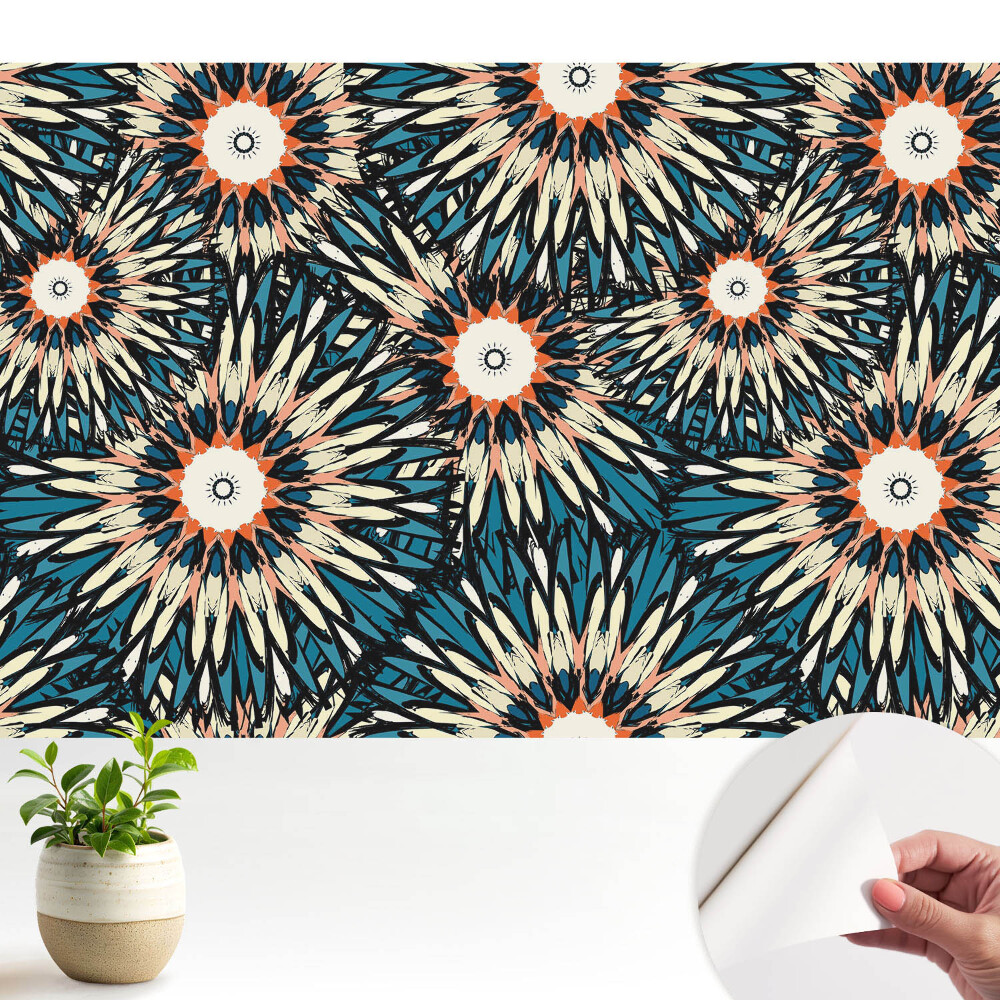 Tapeta na zeď Energické květiny v opakovatelné kompozici