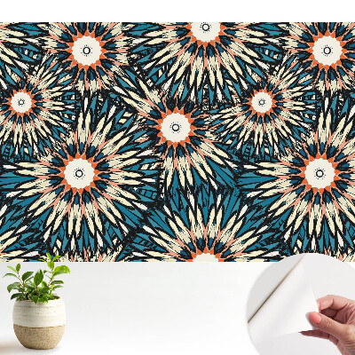 Tapeta na zeď Energické květiny v opakovatelné kompozici