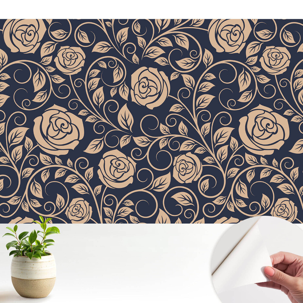 Tapeta na zeď Klasické růže na tmavě modré