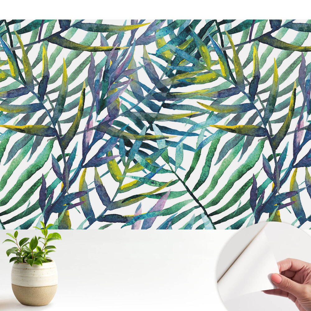 Tapeta Tropické akvarelové listy opakují vzor