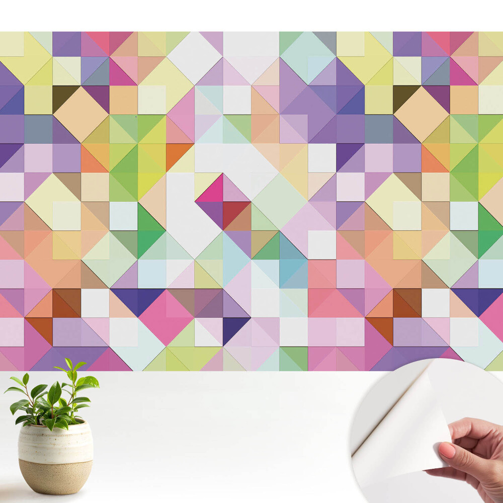 Tapeta Geometrická mozaika v zářivých barvách