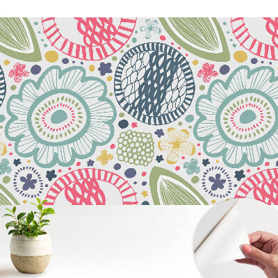 Tapeta Moderní květinové a geometrické vzory