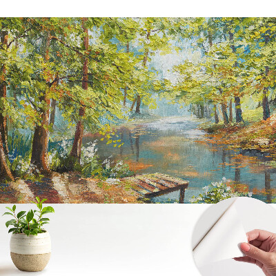 Tapeta Atmosférická lesní krajina s jezerem