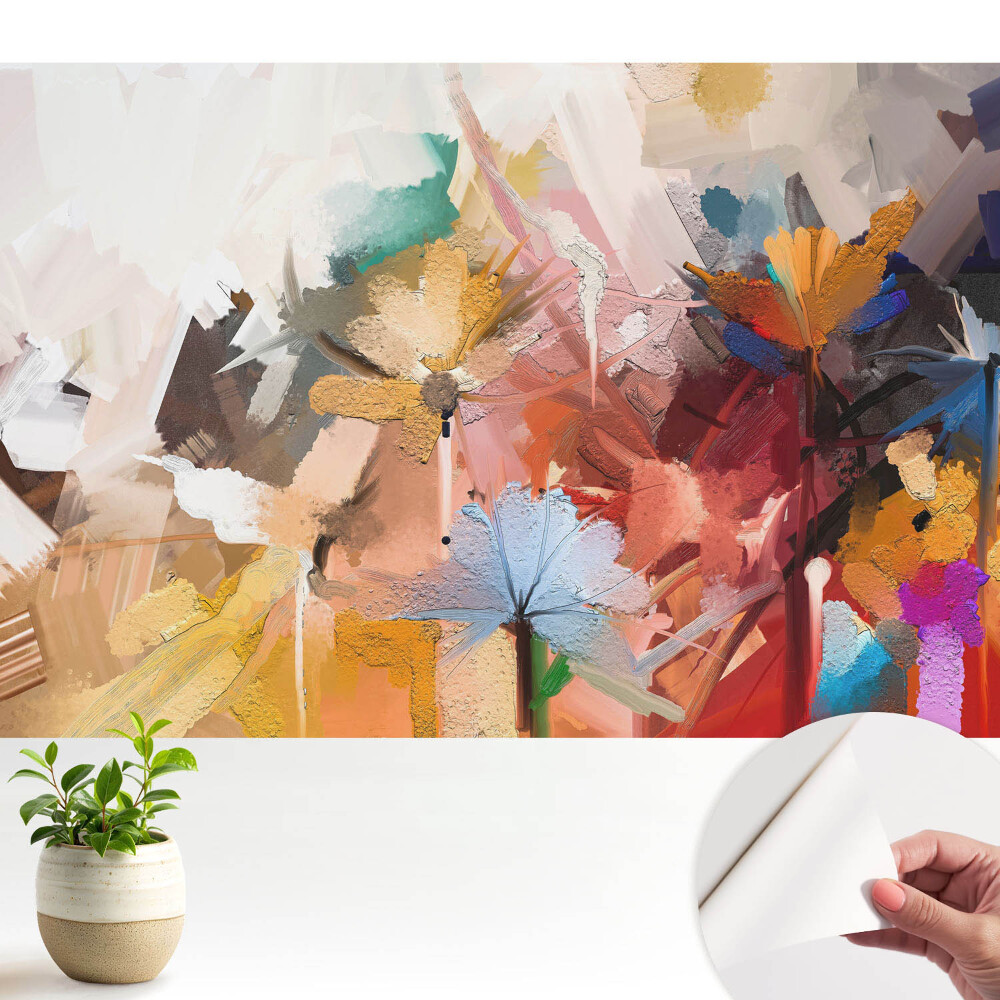 Tapeta do obyvaku Energie barev abstraktních květin