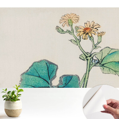 Tapeta Jemná květina na pozadí zelených listů