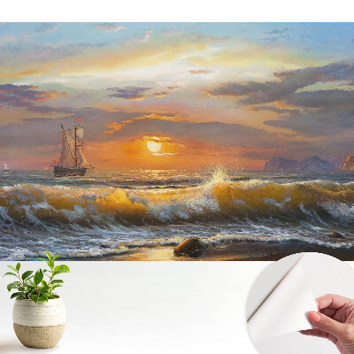 Tapeta Plachetnice na moři při západu slunce