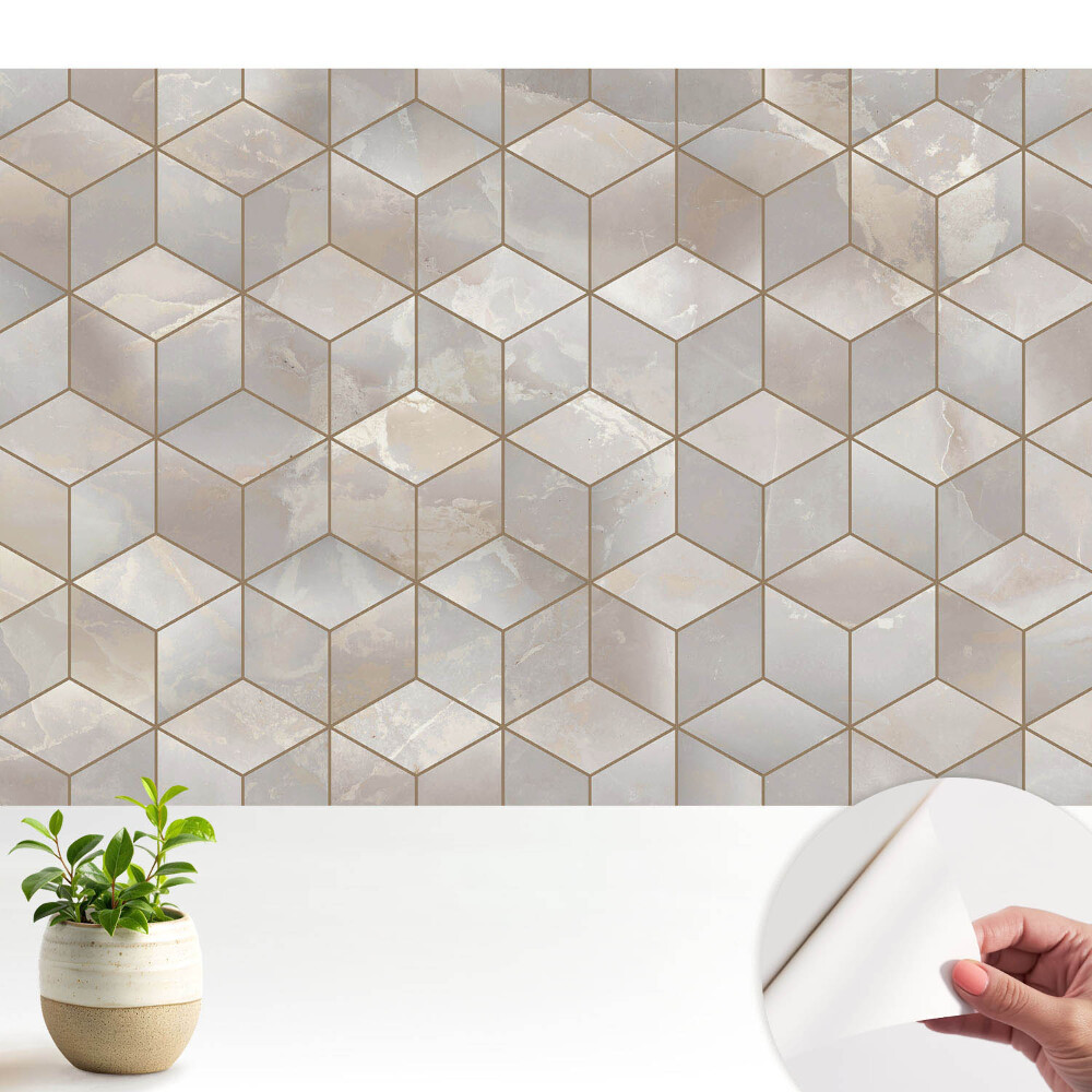 Tapeta Moderní geometrická mozaika v odstínech šedé